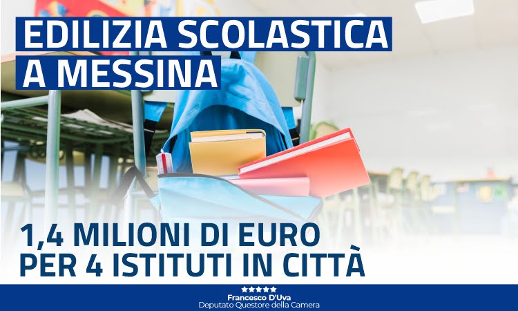 Edilizia scolastica: 1,4 milioni di euro per quattro istituti di Messina